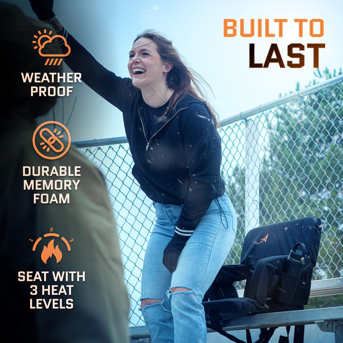 Heated Stadium Seats for Bleachers with Back Support N99868