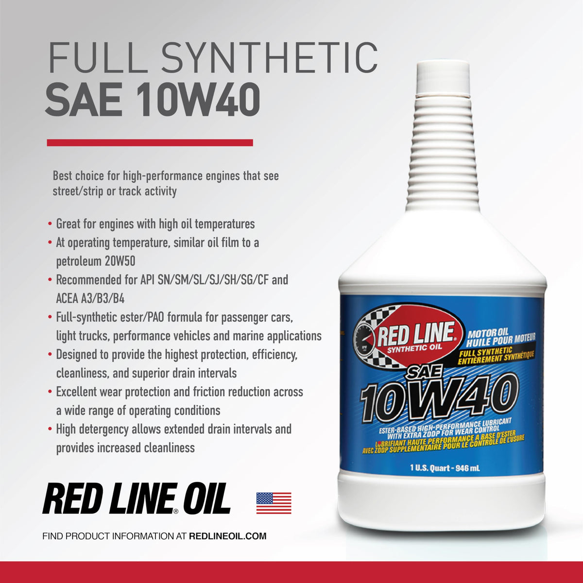 10W40 Fully Synthetic Motor Oil 1 Quart A675949