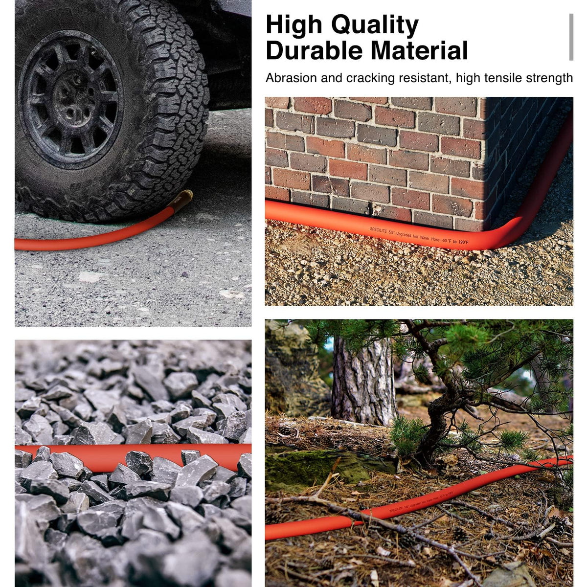 5/8" x 100FT Hot/Cold Rubber Garden Water Hose D845028