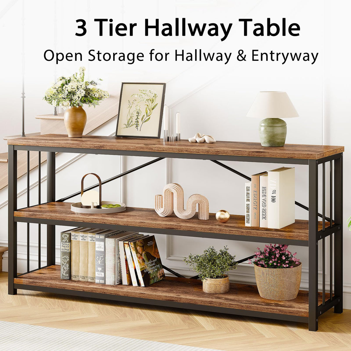 70 Inch Rustic Brown Console Table A6853