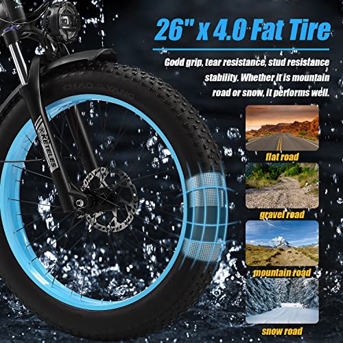 26" Fat Tire Electric Mountain Bike with 48V Removable Battery R11835