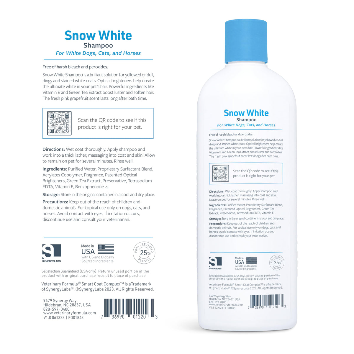 Whitening & Stain Remover Pet Shampoo, 17oz A356