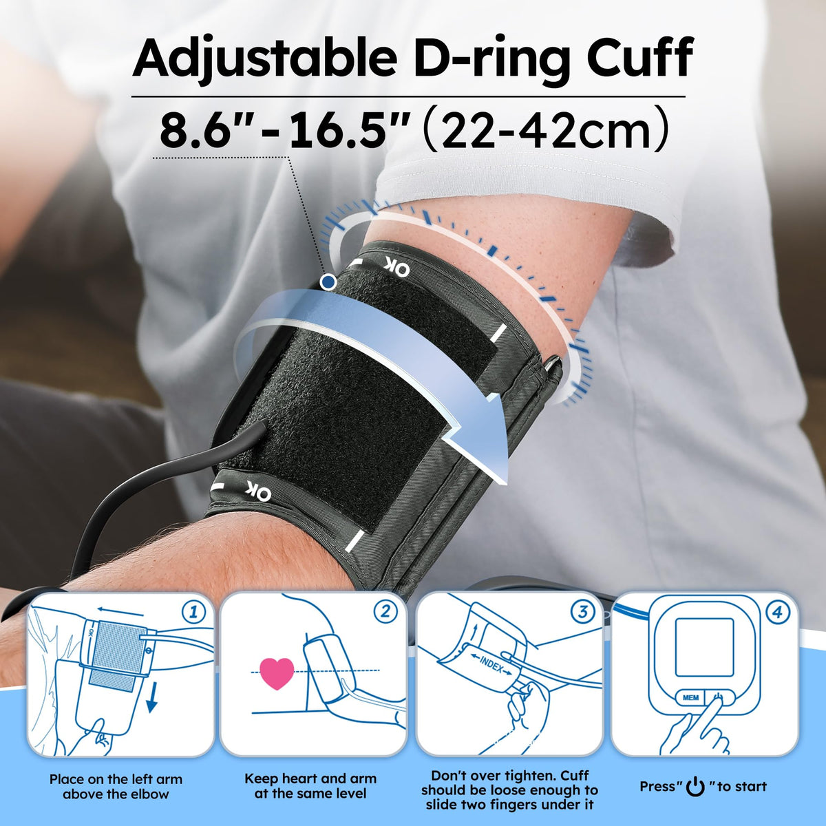 Automatic Upper Arm Blood Pressure Monitor with Adapter and Storage Bag P87733