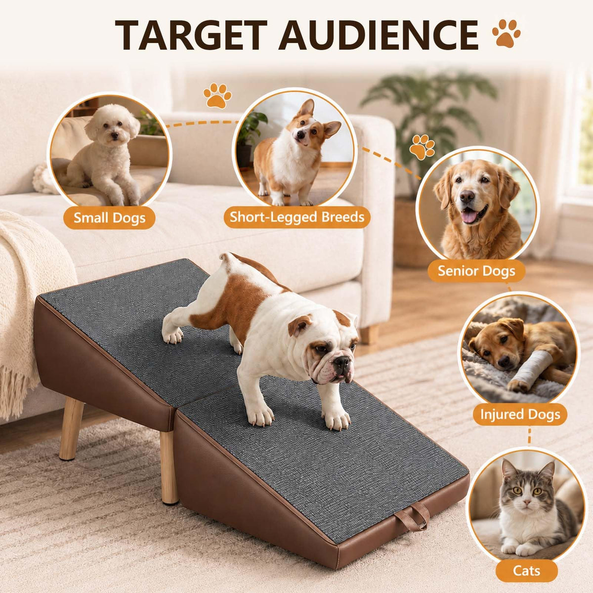 16" H Foldable Wooden Pet Stairs R61958