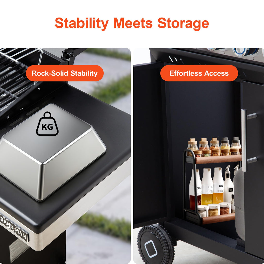 6-Burner Propane Gas Grill with Infrared Sear Side Burner E24976
