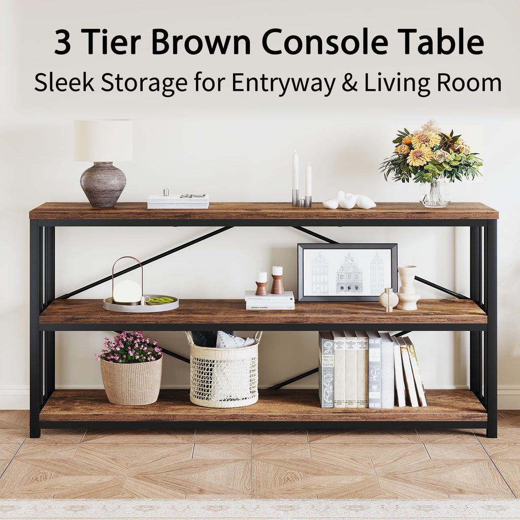 70 Inch Rustic Brown Console Table A6853