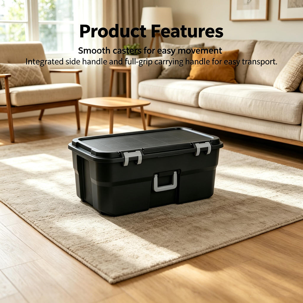 Black 22 Gal Wheeled Polypropylene Storage Trunk B770
