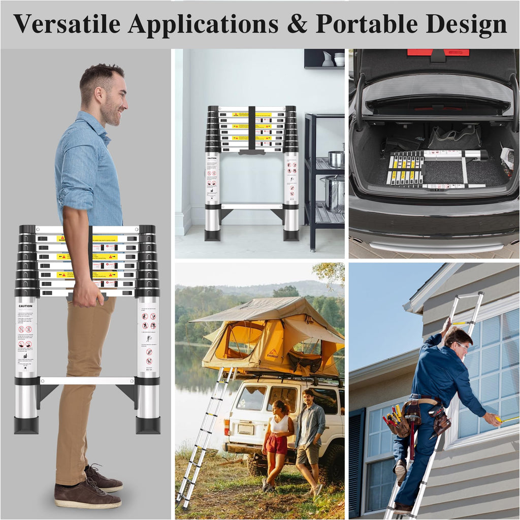 8.5 FT Aluminum Telescoping Ladder X349