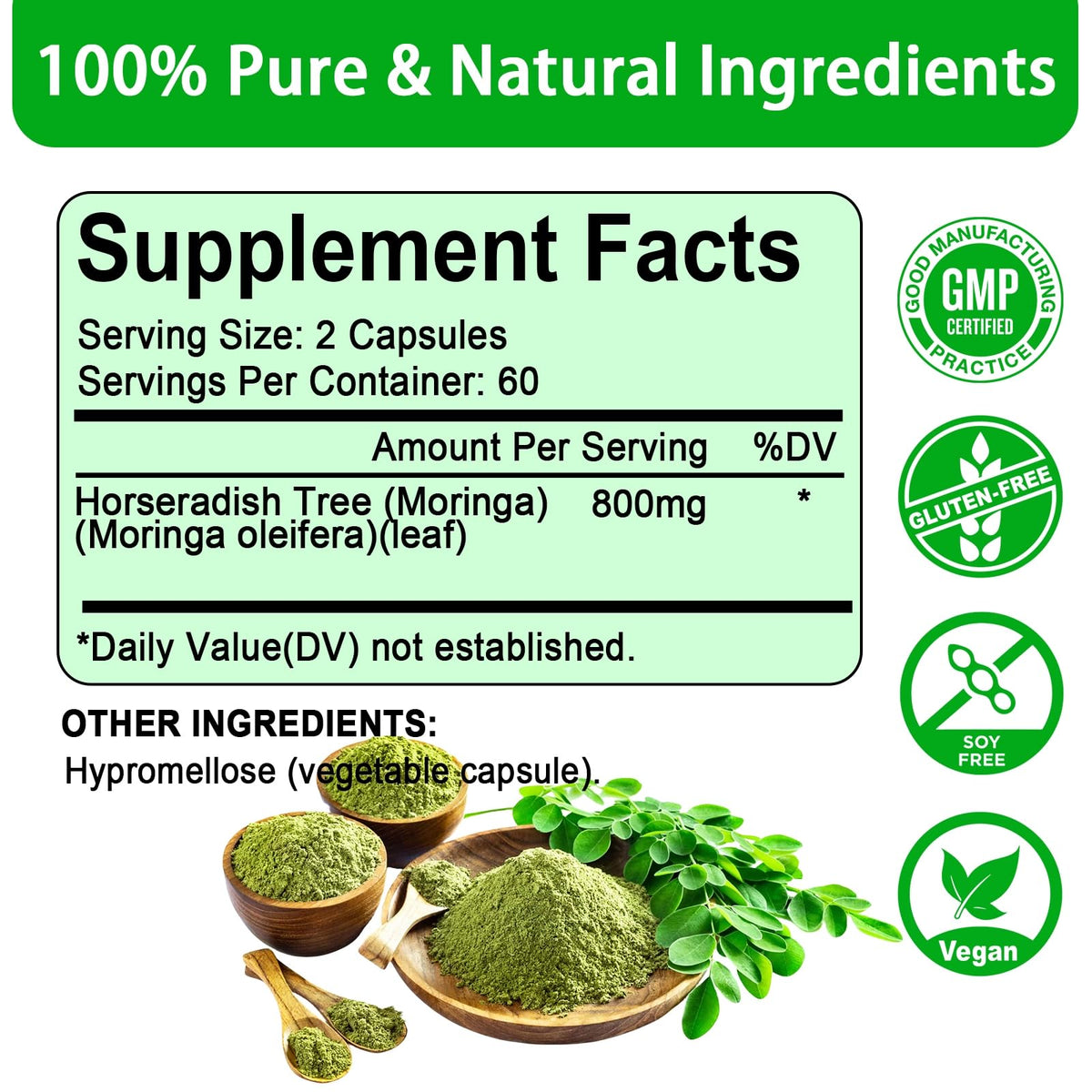 Moringa Capsules 800mg 120 Capsules N5708