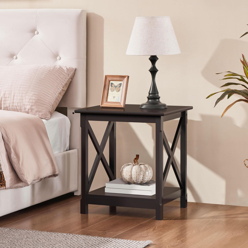 Espresso 20 x 18 Inch End Table Set of 2 R90058