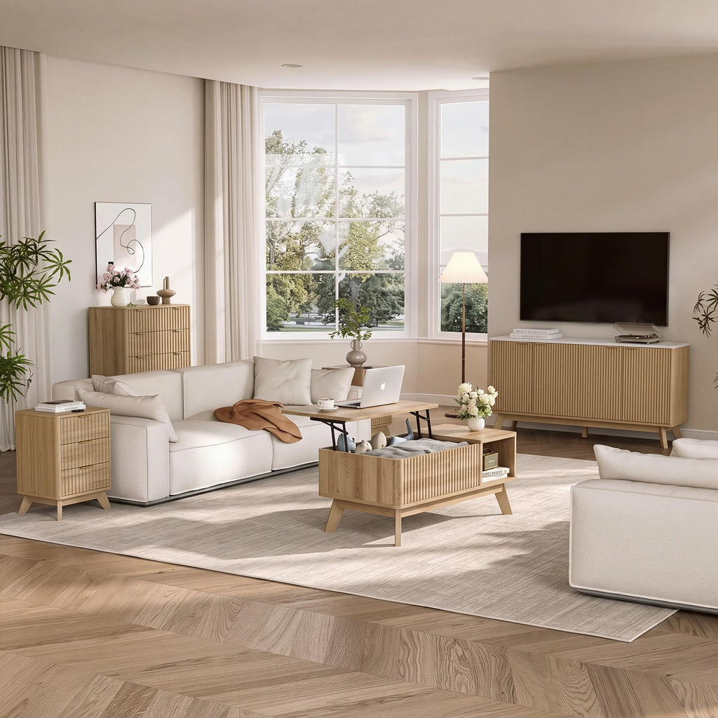 Lift Top Fluted Hidden Storage Coffee Table M34360
