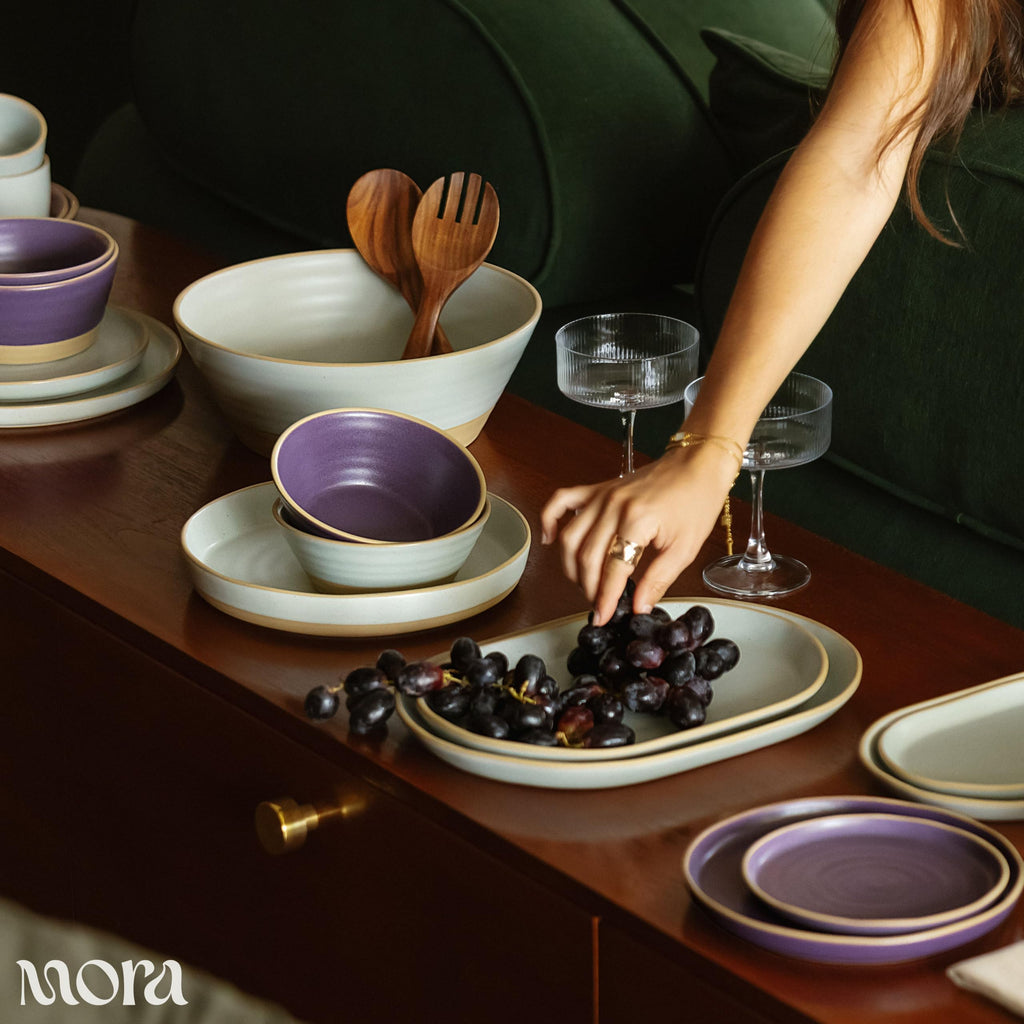 Ceramic Pasta Plate Wide Bowls Set of 4 N5895
