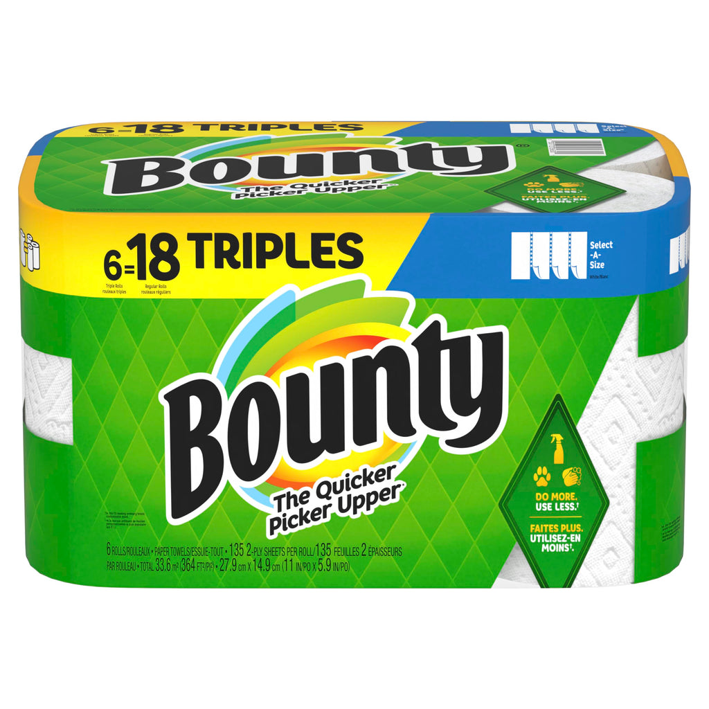 White Paper Towels, 6 Triple Rolls A28103
