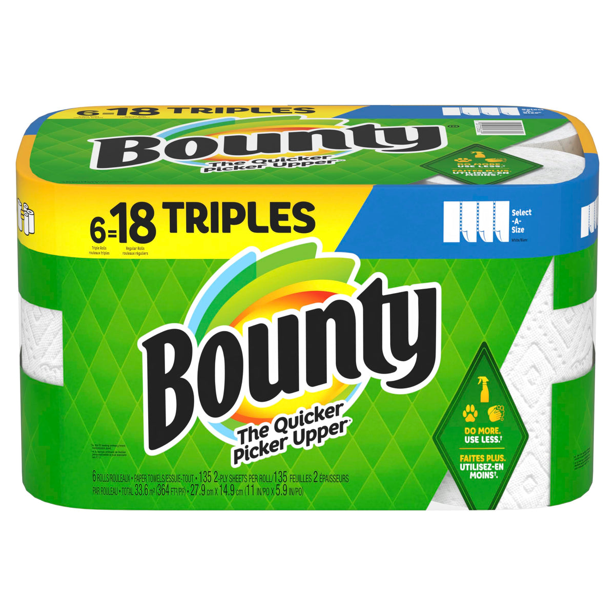White Paper Towels, 6 Triple Rolls A28103