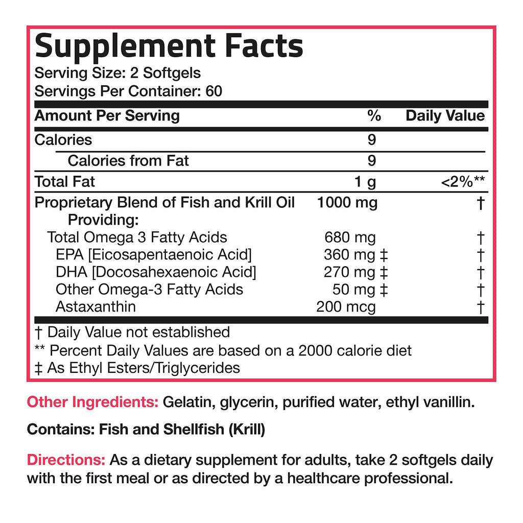 Omega-3 Fish + Krill Oil 1000 mg Softgels V3407