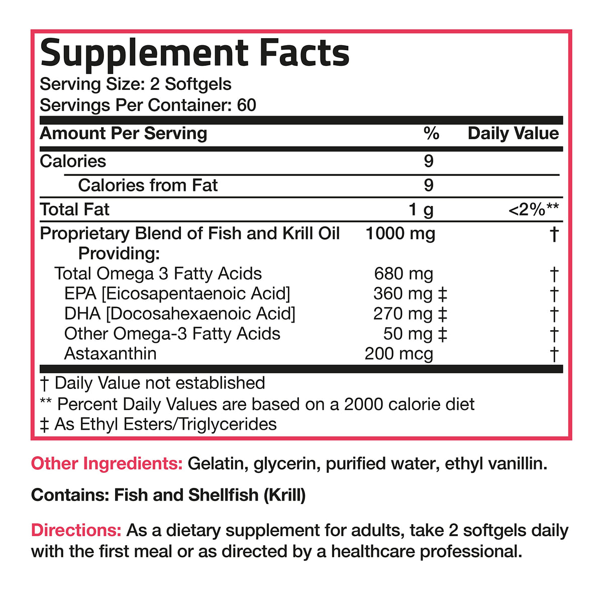 Omega-3 Fish + Krill Oil 1000 mg Softgels V3407