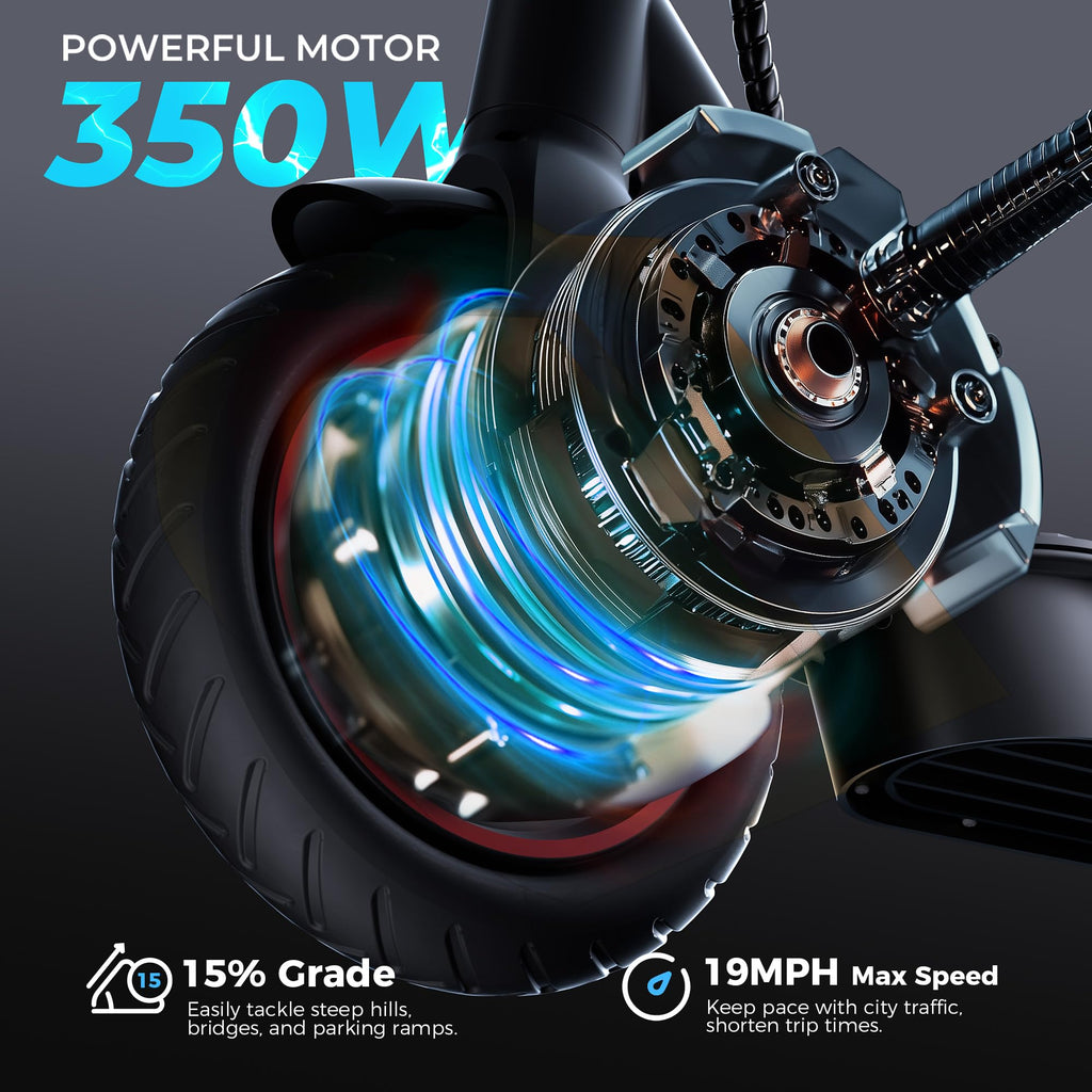 Electric Scooter 18Miles Max Range 19 Mph Foldable 8.5'' Solid Tire C987