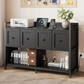 Black 2 Drawer Wood File Cabinet with Power Outlet J429346