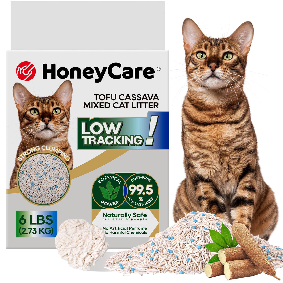 Cassava Tofu Mixed Cat Litter Quick Clumping Low Dust 6 Lbs C147297