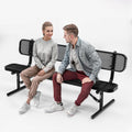 6 Ft Portable Metal Bench with Back A8722
