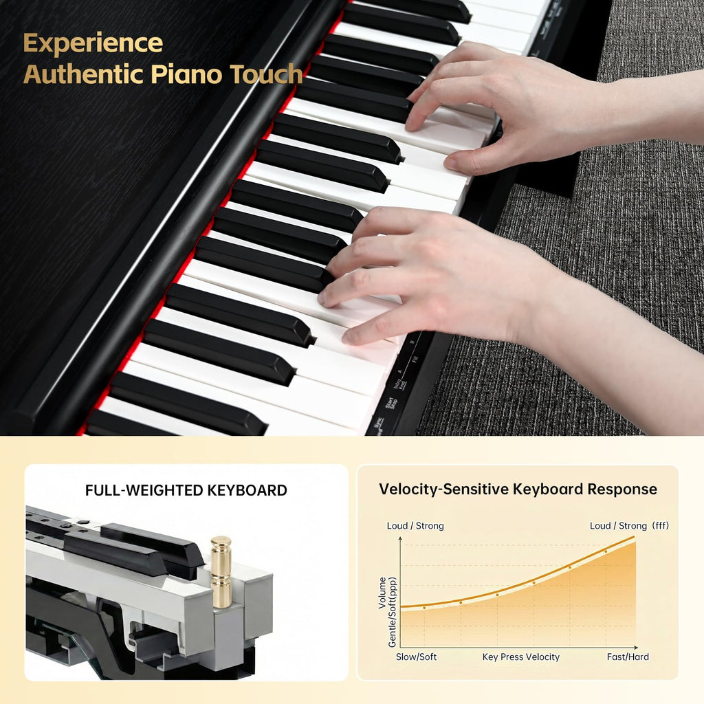 88 Key Weighted Digital Piano with Furniture Stand and Triple Pedal M787