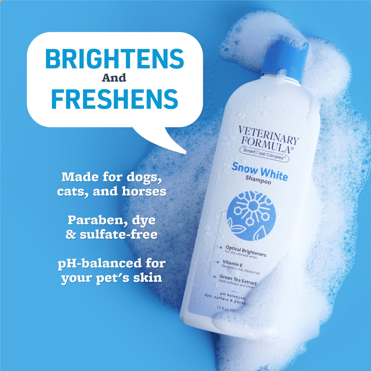 Whitening & Stain Remover Pet Shampoo, 17oz A356