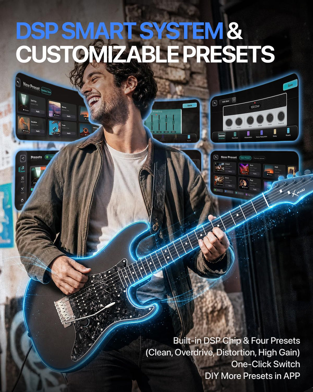 39" Smart Electric Guitar with Built-in 4 Effects K627