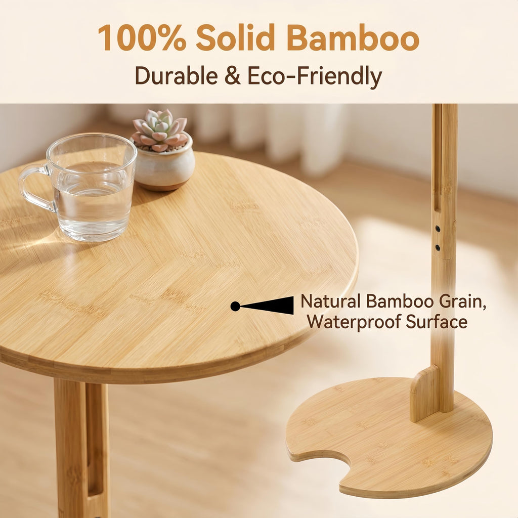 Adjustable Bamboo C Shaped Side Table L42839