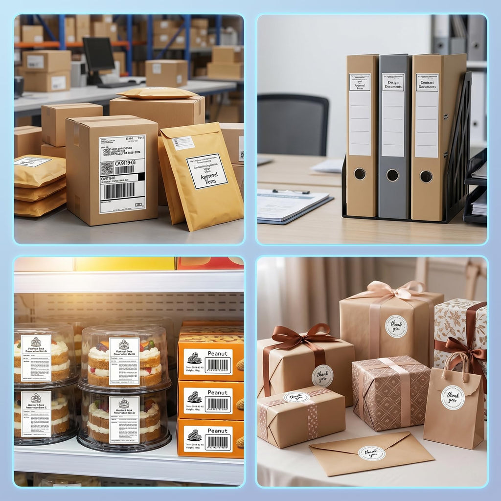 Bluetooth Thermal Shipping Label Printer with Built-in Label Bin, Wireless 4x6, Black U572