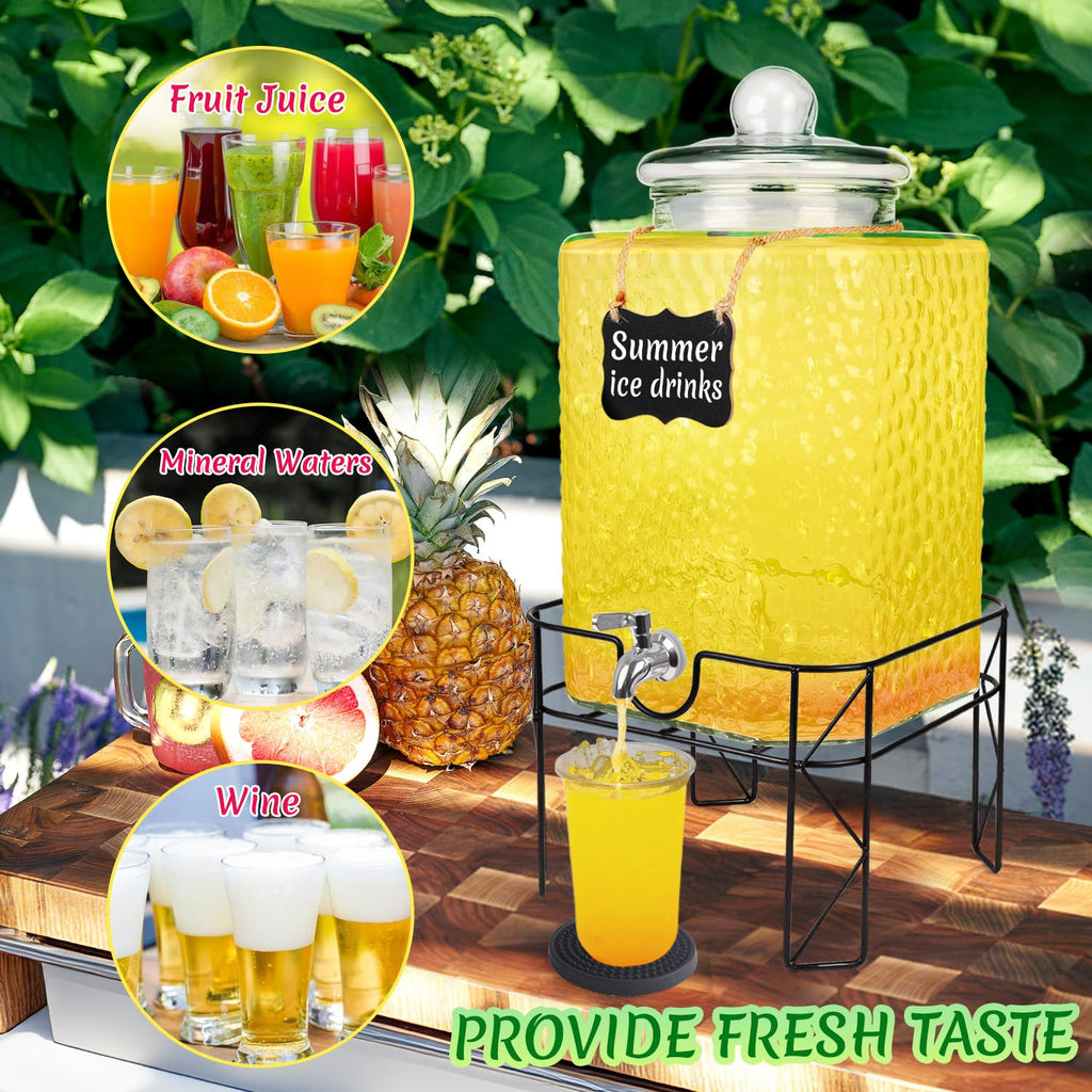 4.6 Gallon Glass Beverage Dispenser with Stand W7539
