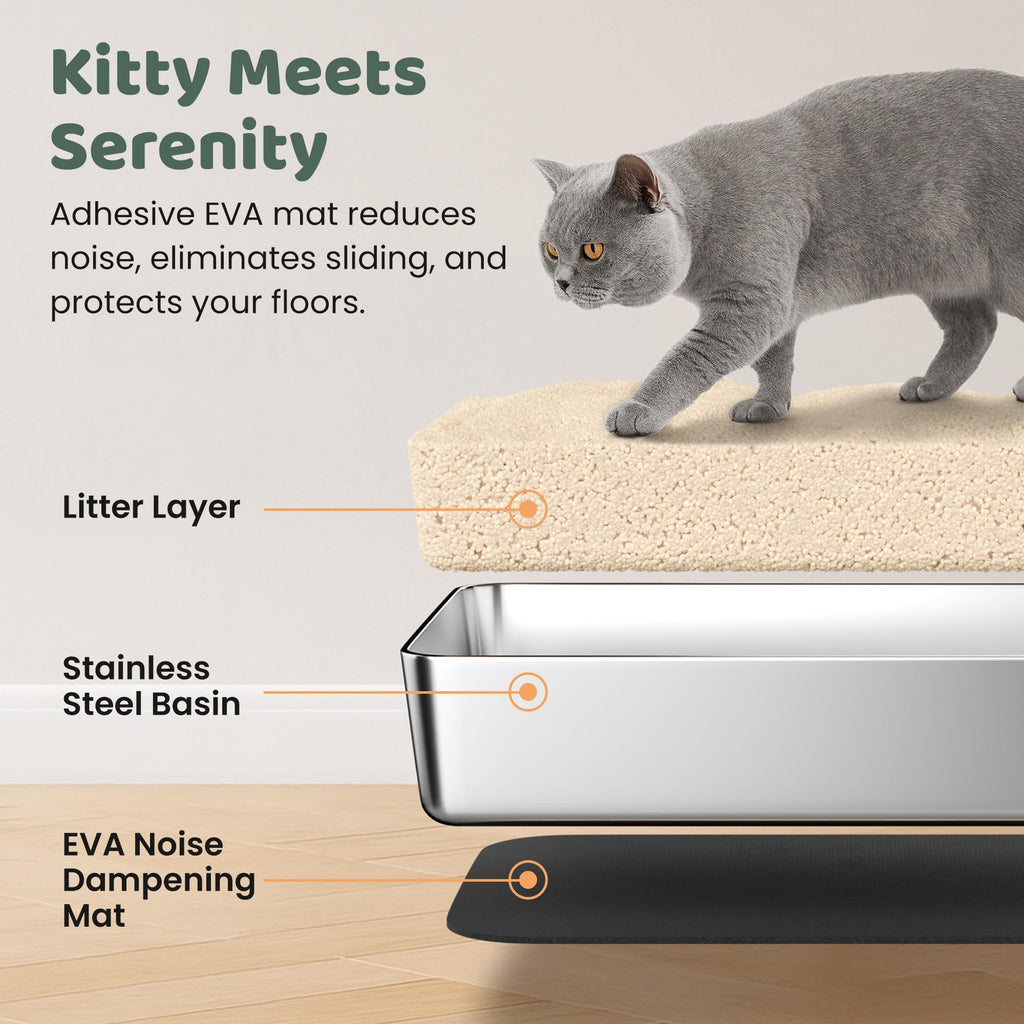 XL Stainless Steel Enclosed Litter Box with Lid W171