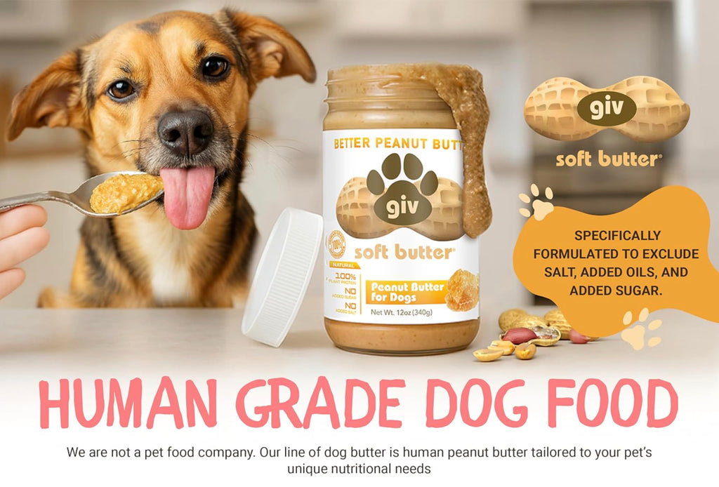 All Natural Peanut Butter for Dogs, 2 Ingredients, 4oz Pouches (6 Count) X2690