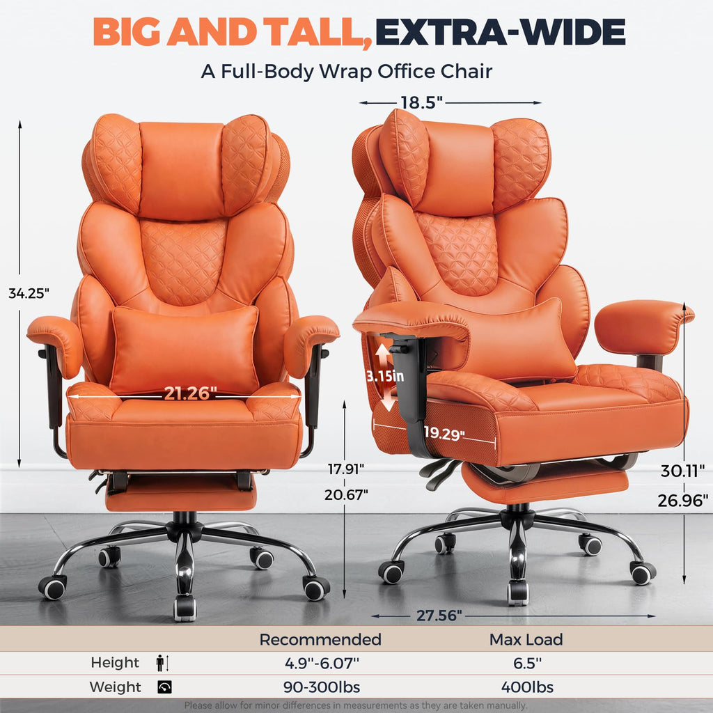 Big and Tall Ergonomic Gaming Chair with Footrest J35388
