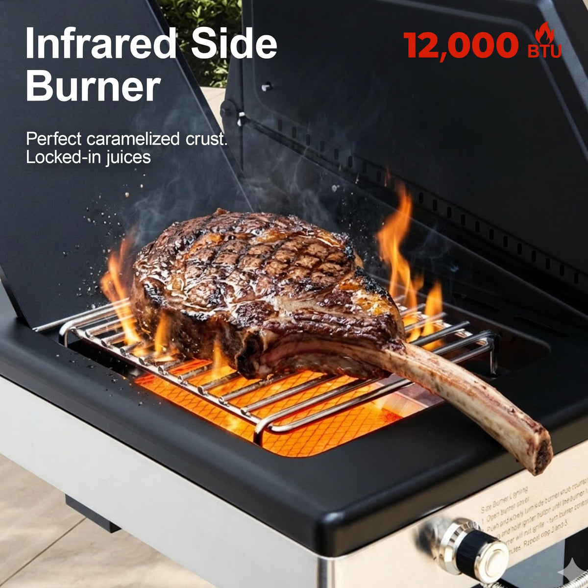 6-Burner Propane Gas Grill with Infrared Sear Side Burner E24976