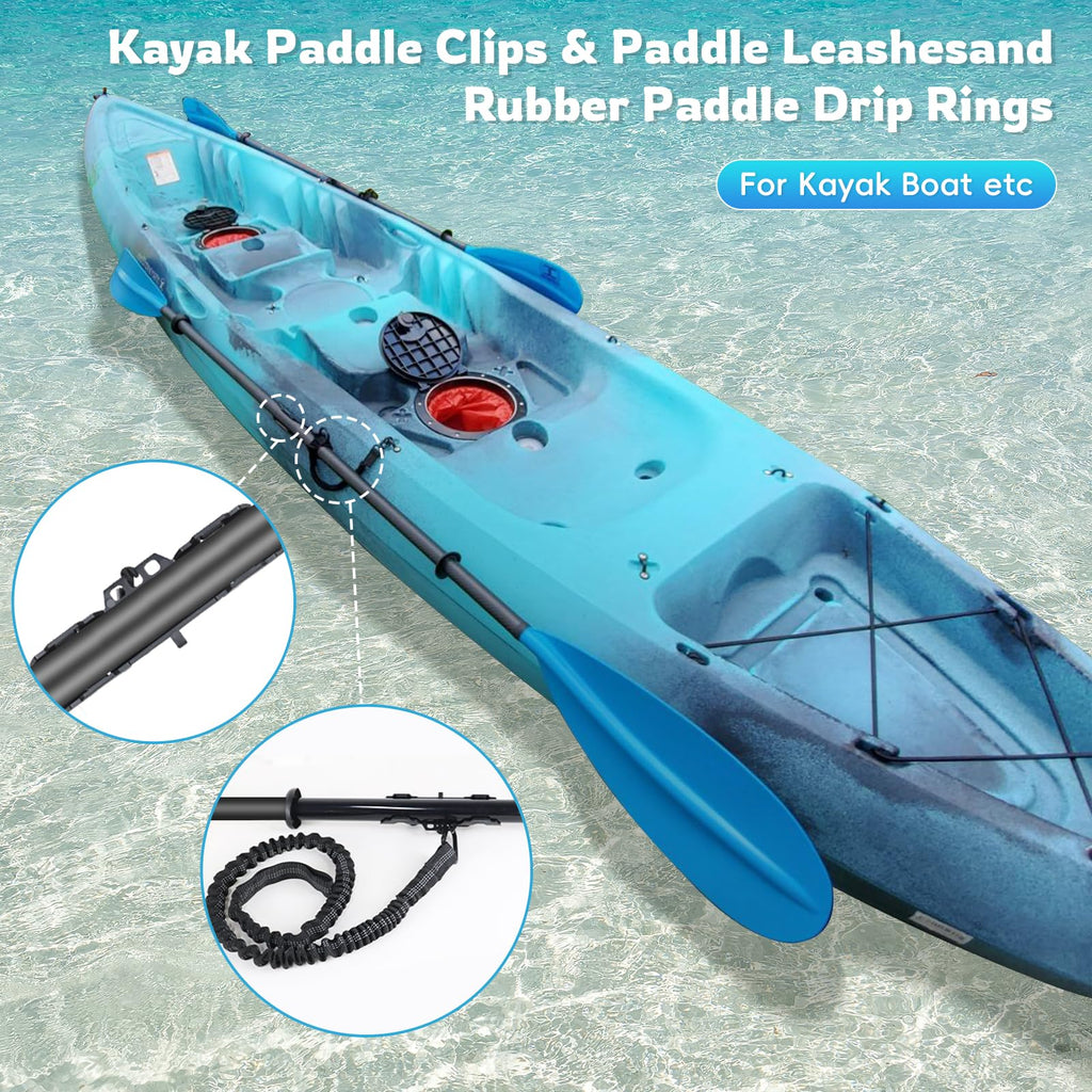 2PCS Kayak Paddle Holder with Leashes & Locking Kits T241