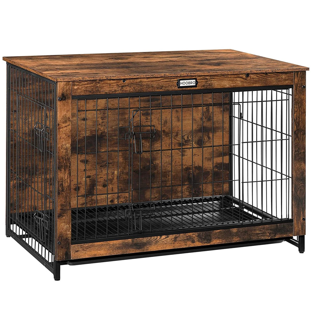 38.6" Wooden Dog Crate Furniture with Pull-Out Tray O43907