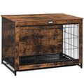38.6" Wooden Dog Crate Furniture with Pull-Out Tray O43907