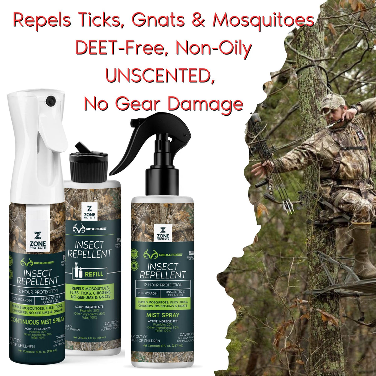 Picaridin Insect Repellent, DEET-Free, Two 4oz Bottles + 8oz Refill S4440