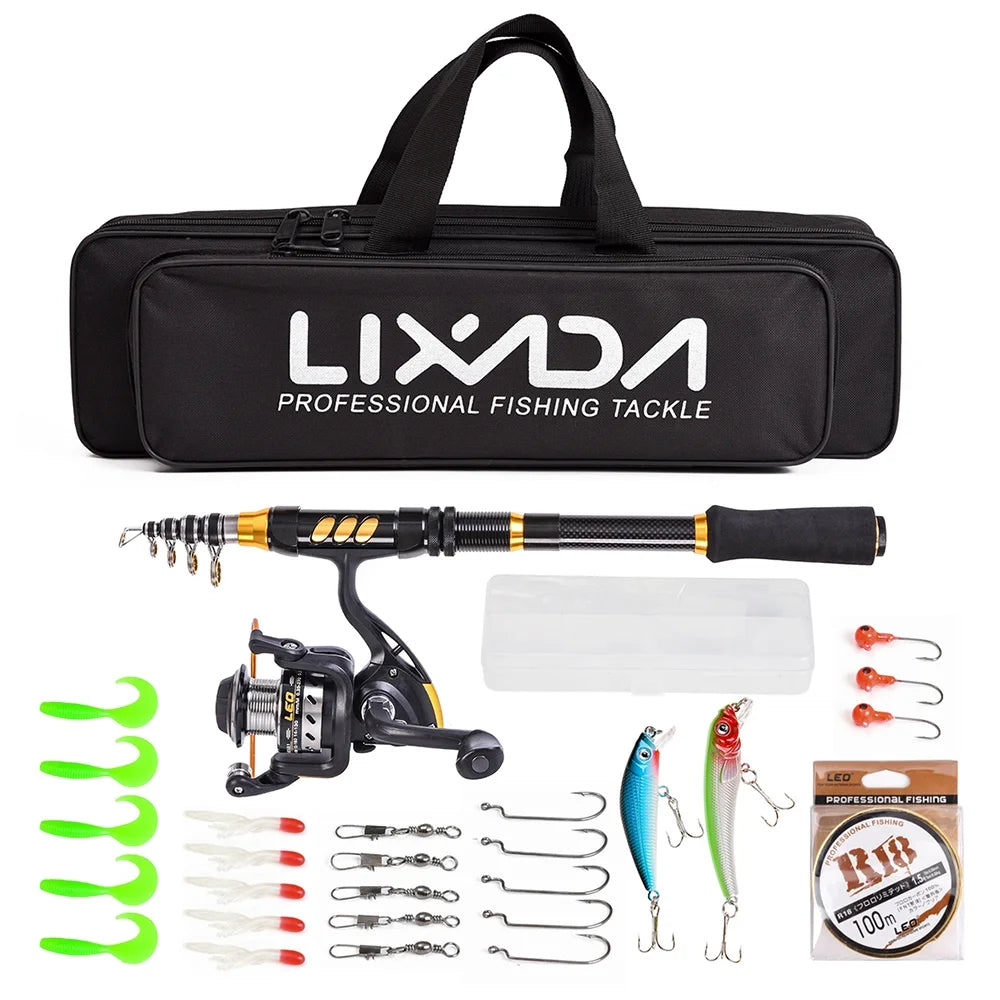Carbon Fiber Telescopic Rod Reel Combo J780112