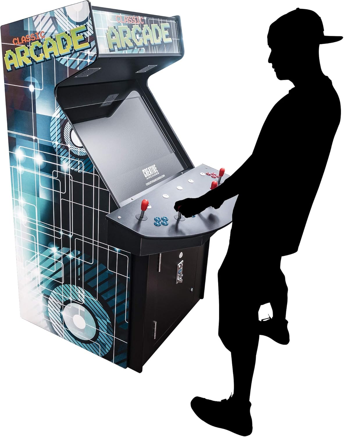 32" LCD Screen Arcade Machine with 4 Joysticks and 2 Stools F90838