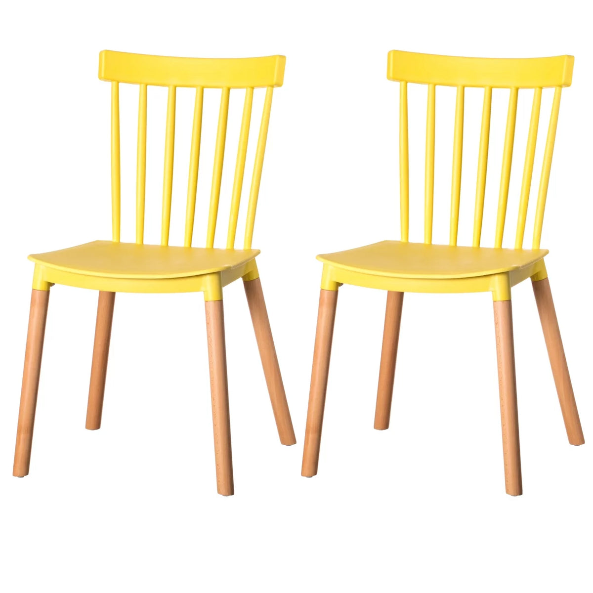 Plastic Dining Chair with Beech Wood Legs Z40597