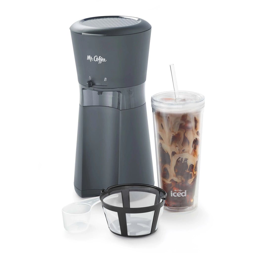 Iced Coffee Maker with Reusable Tumbler and Filter, Black C2947