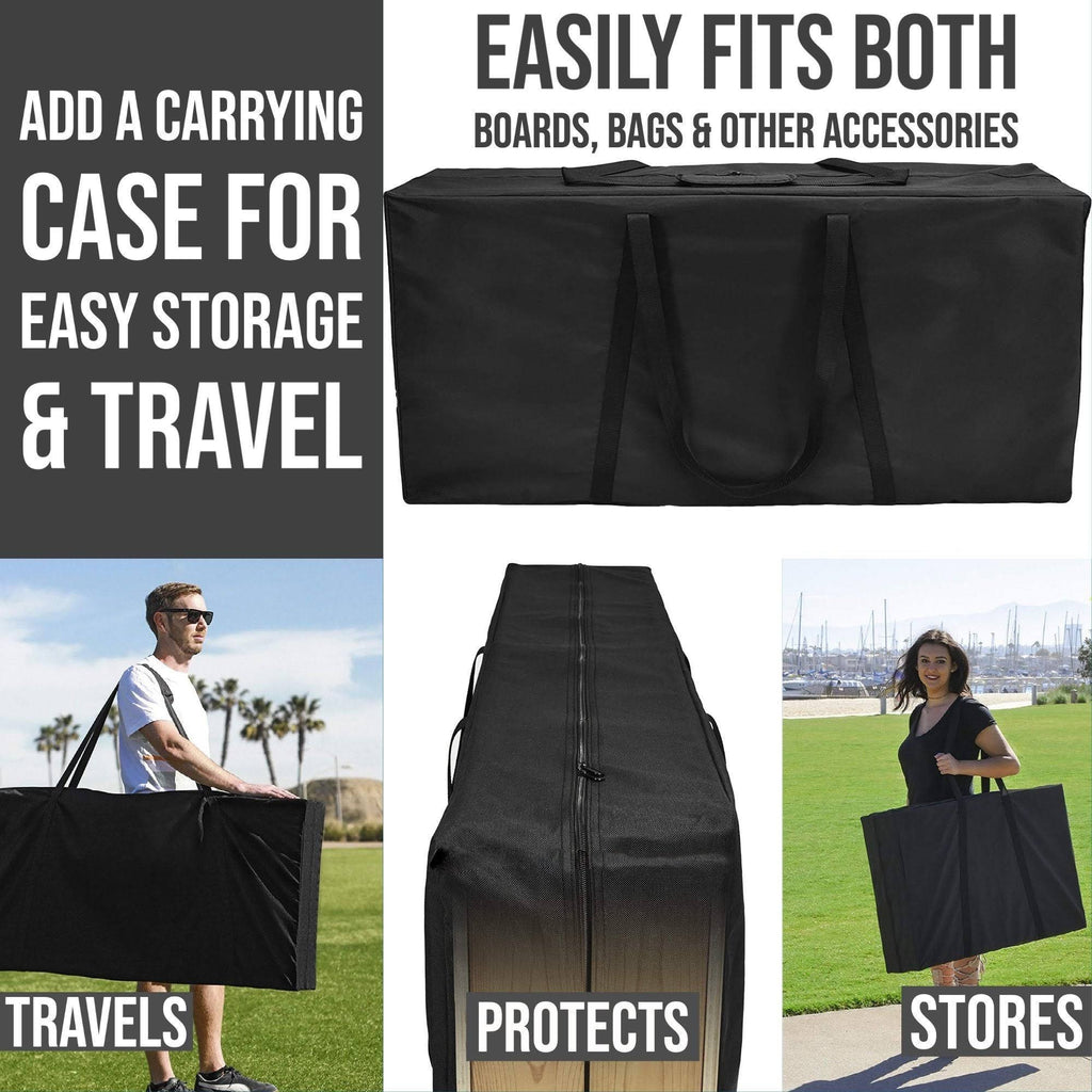 Black Plank Cornhole Set with Carrying Case L35945