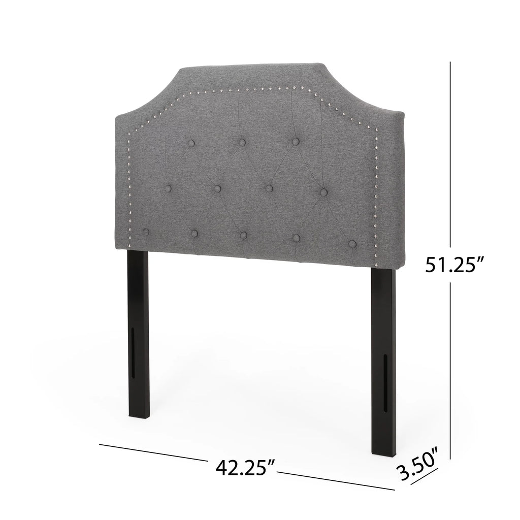 Charcoal Gray and Black Upholstered Twin Headboard H167412