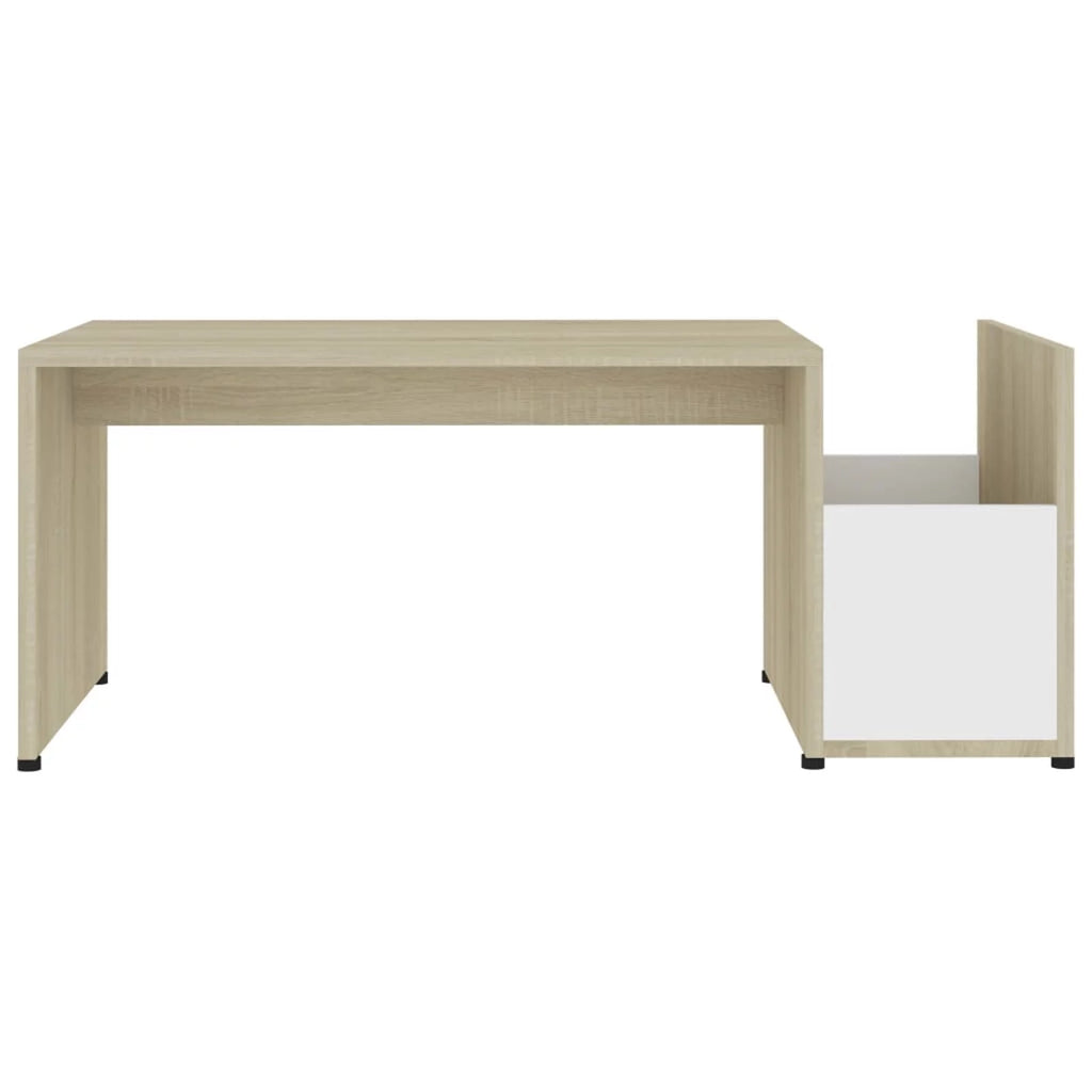 White and Sonoma Oak Coffee Table with Side Storage Compartment Y570425