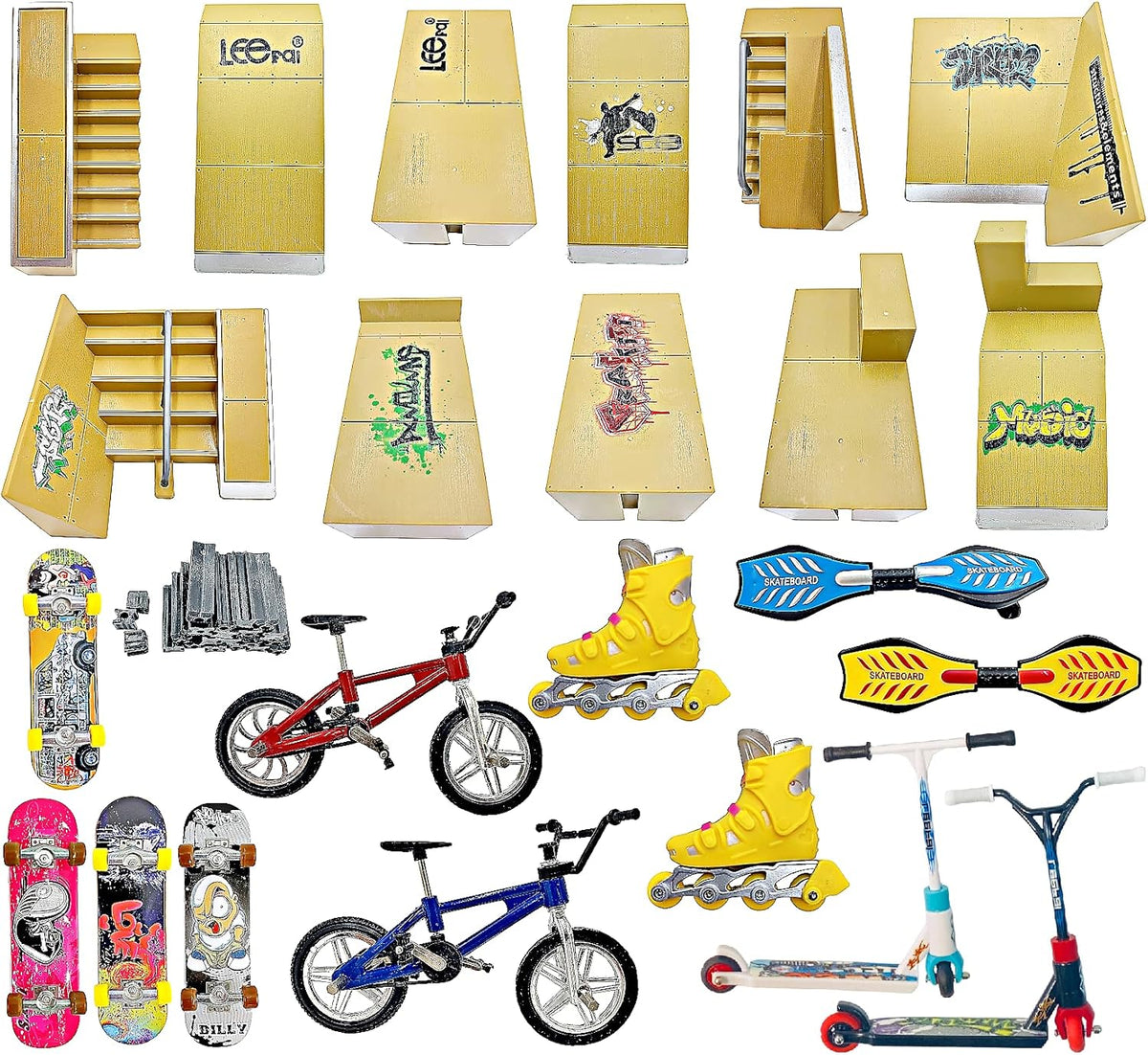 23 Piece Finger Skateboard Ramp Set T11873