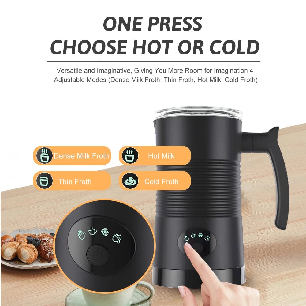 Milk Frother 4 in 1 400W Detachable Non-Stick Interior 11.84oz Electric Automatic Milk Frother J580