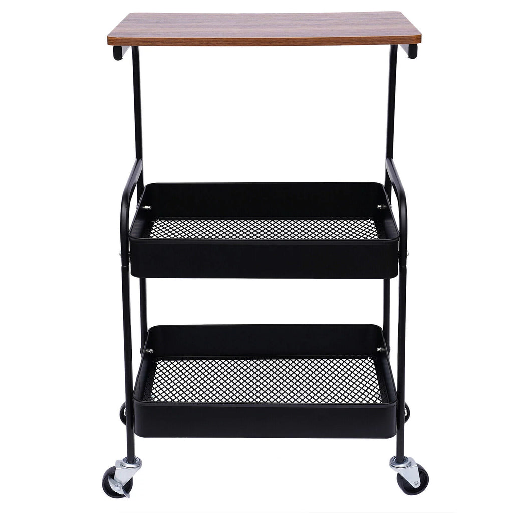 3 Tier Mobile Laptop Printer Cart Rolling Computer Stand Q56405
