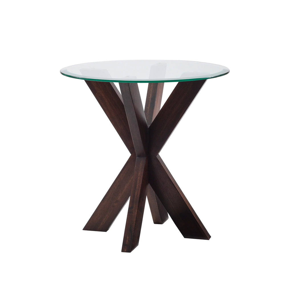 White Painted Glass Top Side Table S229672