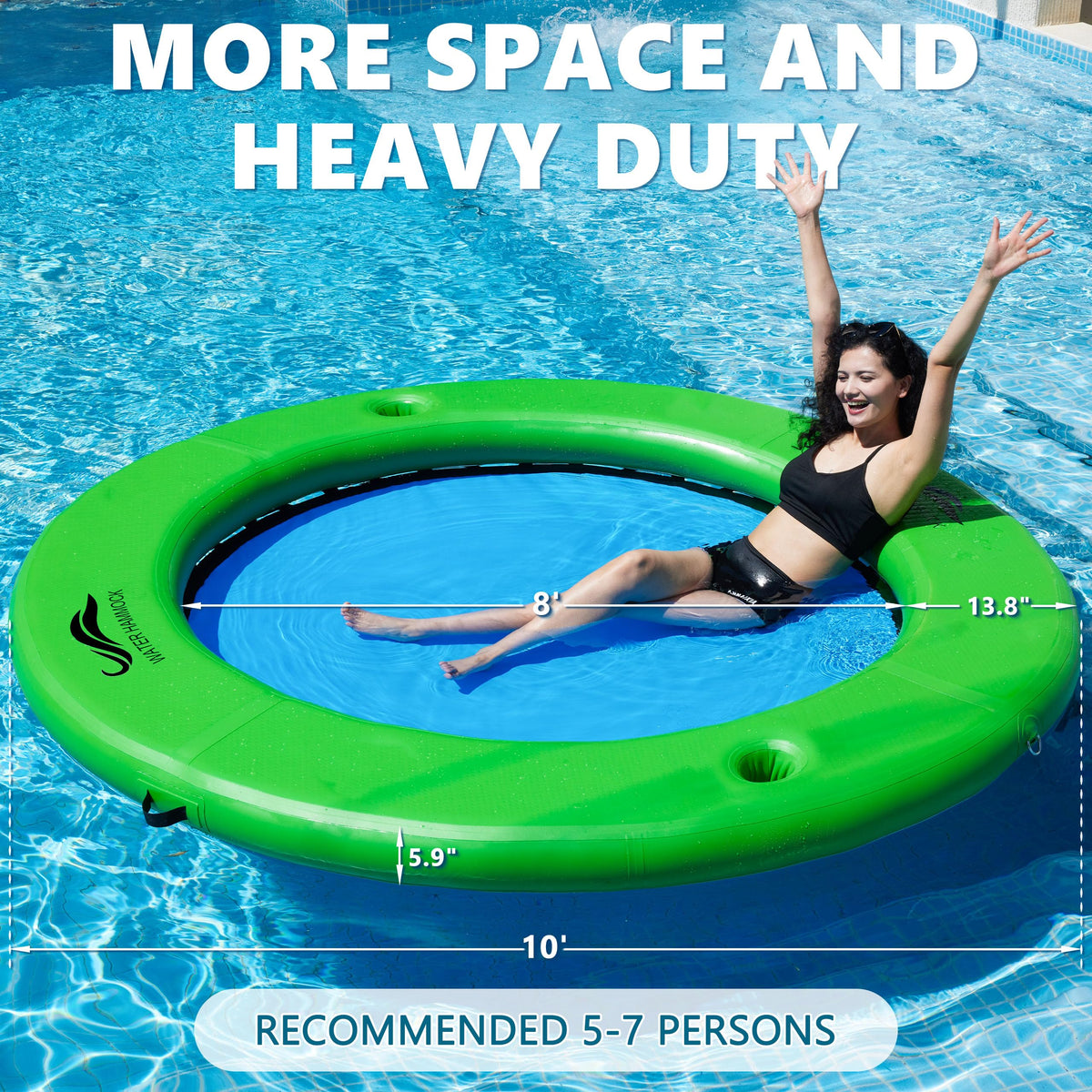 Inflatable Water Hammock with Cup Holder D1070